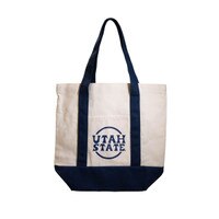 Utah State navy canvas mini tote bag trader joes dupe
